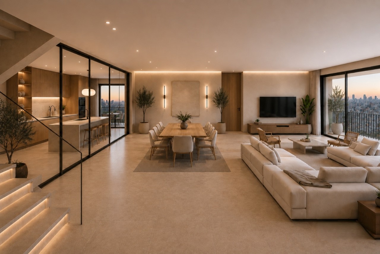 Spacious living and dining room at Reus Aurea